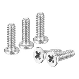 sourcing map M1.6-0.35 x 5mm 20Pcs Flat Round Head Screws 304 Stainless Steel Phillips Drive Machine Screws Hardware Fastener for Furniture Connection