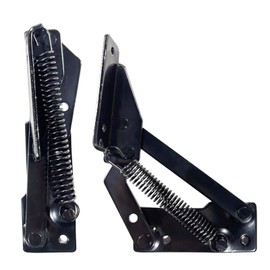 YIDELAI - Spring Hinge (1 Pair) 90 Degree Folding Lifting Bracket, Sofa Bed Hinge, Suitable for Cabinet Doors, Furniture Storage Boxes (black1)