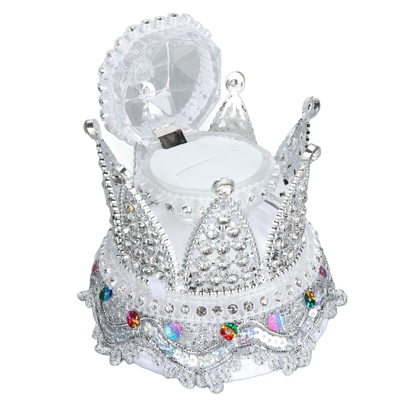 Crown Ring Box Luxurious Romantic Engagement Ring Box Portable Compact