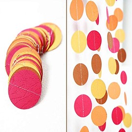 Autumn Theme Circle Garland-Fall Paper Hanging Banner Streamer for Birthday Wedding Thanksgiving Retirement Party Supplies Backdrop Room Showcase Decoration(Circle)