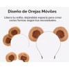Diadema de orejas de oso café, diadema esponjosa, para adultos,