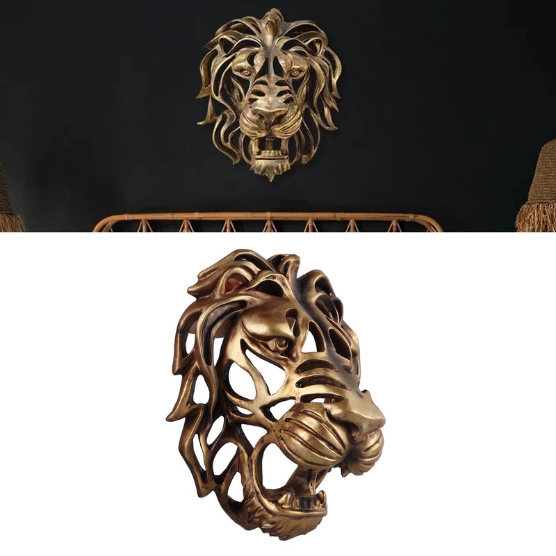 Lion Head Art Wall Decor Resin Vivid Lion Head Wall