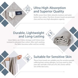 100% Linen Bath Sheet 36x72 - Waffle Weave Linen Bath Towel Oversized - Lightweight Absorbent Thin Waffle Bath Sheets Towels for Adults - Quick-Drying XL Travel Towel Extra Large
