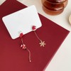 Snowflake Santa Claus Threader Tassel Earrings for Women Girls Red