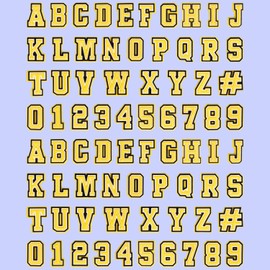 74 Pack Yellow Letter Decoration Charms 0-9# Number, Alphabet ABC-Z Letter, DIY for Boy Girl Teens Men Women and Adults