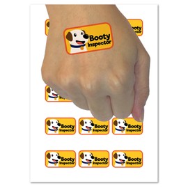 Booty Inspector Funny Dog Pet Temporary Tattoo Water Resistant Fake Body Art Set Collection - 15 2" Tattoos (1 Sheet)