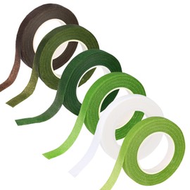 SOCNITC 6 Rolls Floral Tape, 1/2" by 180Yard Green Floral Tape, Flower Tape for Bouquet Stem Wrap Floral Arranging Craft Projects Corsages, Wedding Bouquet