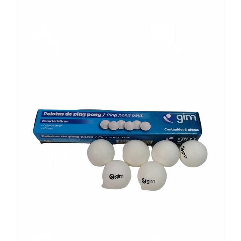 Gimbel Pelotas Ping Pong Color Blanca Caja 6 Piezas