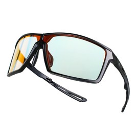 Gorics GS-TRANS186 Dimmable Sunglasses, Foldable, Sports Sunglasses, UV Protection, Lightweight, Unisex, Sports Sunglasses for Bicycling, Running, Golf, Baseball,, Black