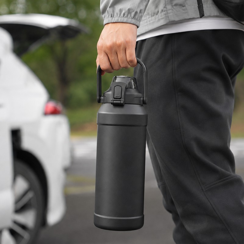 Insulated Water Bottle with Straw & Handle – 316 Stainless