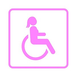 RDW Female Handicap Sticker - Decal - Die Cut - Wheelchair Girl - Pink 6.00" x 6.00"