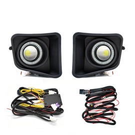 ECAHAYAKU LED Front Bumper Fog Light Fit for 2014-2021 Toyota Tundra Fog Lamp Cover Replacement DRL Amber Turn Signal Light Daylight