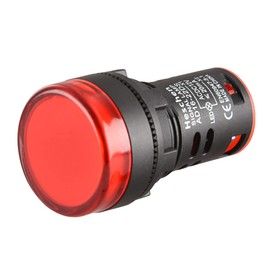 Heschen 22mm LED Indicator Pilot Light, AD16-22D/S, 12VDC 20mA, Red Light Colour, 5Pack