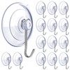 DSMY Suction Cup Hooks 15 Pack, 1.77 Inches Clear Suction
