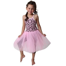 Making Believe Girls Damask Ballerina Tutu Dress (Choose Style) (3/5, Pink/Brown)