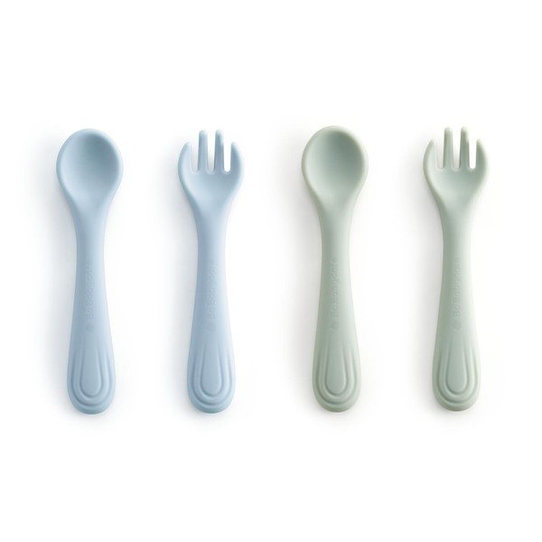 Bc Babycare Toddler Forks and Spoons Set, Silicone Toddler Utensil