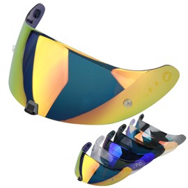 RIDLOG Helmet Visor Fit for T520 ST1400 Motorcycle Helmetr Visor R1 Air Face Shield Helmet Accessories Replacement Tinted Motorcycle Helmet Visor (Gold Red)