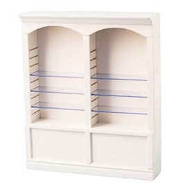 Melody Jane Dollhouse 2 Bay Shop Fitting Double Store Display Shelf Unit White Miniature