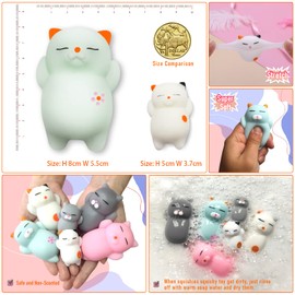 Midook 6Pcs Mochi Squishy Toys,Kawaii Squishies,Valentines Gift Birthday Party Favors for Kids Boys Girls Adults Mini Kawaii Loot Bag Fillers,Super Large Size for Maximum Fun