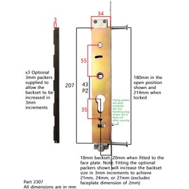 Schlegel Match Inline Patio Door Lock Case Gear Box 43PZ Repair Kit