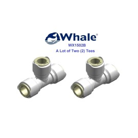 Whale 2-Marine Whale WX1502B Equal Tee 15mm NSF Plumbing Pipe Quick Connect Fitting