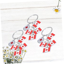 3 Llaveros Decorativos Bandera de Canadá en Aleación de Zinc, Organizadores de Llaves Creativos para Decoración y Uso Diario en Mochilas Profesionales de la Moda