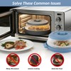 2 Pcs Microwave Splatter Cover, 10.7'' Blue&Grey Collapsible Splatter Guard&Vegetable