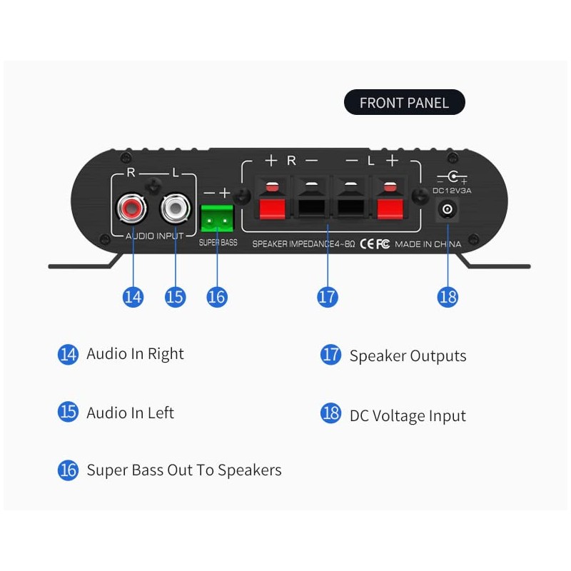 Fasizi LP-838USB Bluetooth 5.0 Amplifier 2.1 3 Channels Support Super