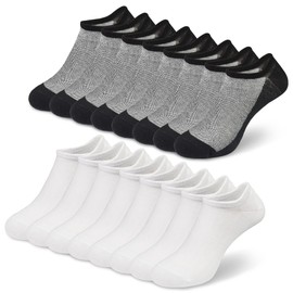 ELUTONG No Show Socks Mens Invisible Socks Men Trainer Socks with Non Slip Stripe Low Cut Running Socks 8 Pairs, Size 8.5-11