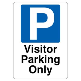 V Safety Visitor Parking Only 210 x 297 mm (A4) - 1mm Rigid Plastic Safety Sign