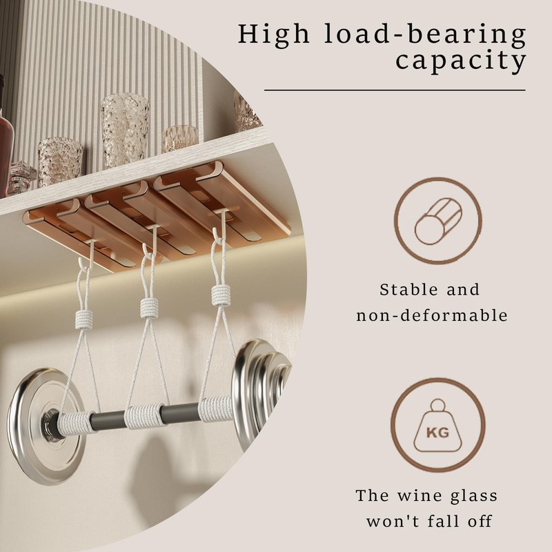 Vaisoeny Wine Glass Holder - 4Pack Under Cabinet Rack, No
