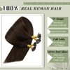 RUNATURE U Tip Hair Extensions Human Hair Brown U Tip