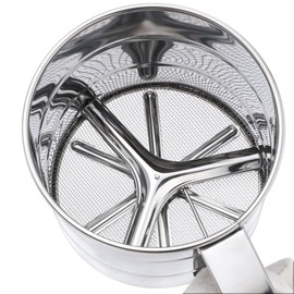 Stainless Steel Sifter for Baking with Fine Mesh Sifter and Double Layer Sifter Pressed Flour (silver)
