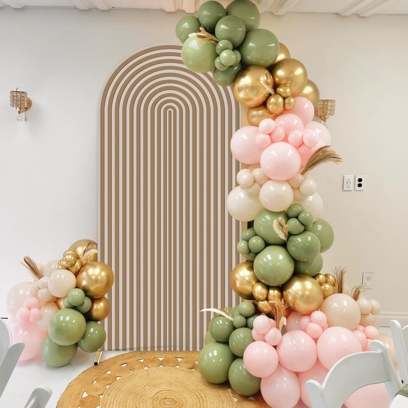 AIBIIN 100x210cm Brown Arch Shape Backdrop Round Top Backdrops Arch