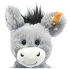 Steiff Cuddly Toy Dinkie Donkey, Cute Stuffed Toy with Plastic