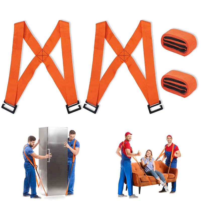 Riwer 2-Person Shoulder Strap Transport Belt Lifting Straps for Movers,
