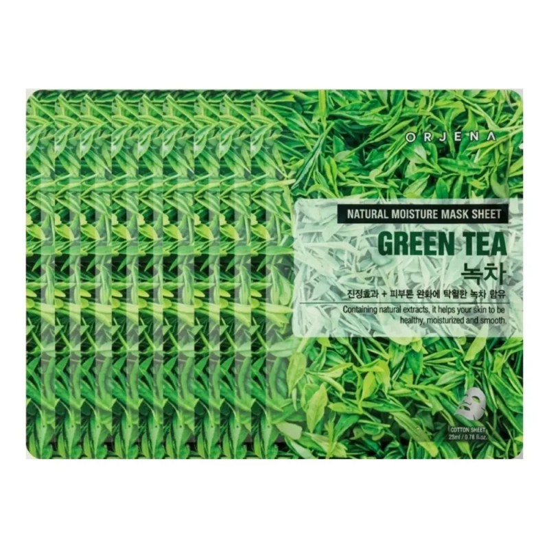 Mascarilla Facial Orjena Con Té Verde 10 Piezas
