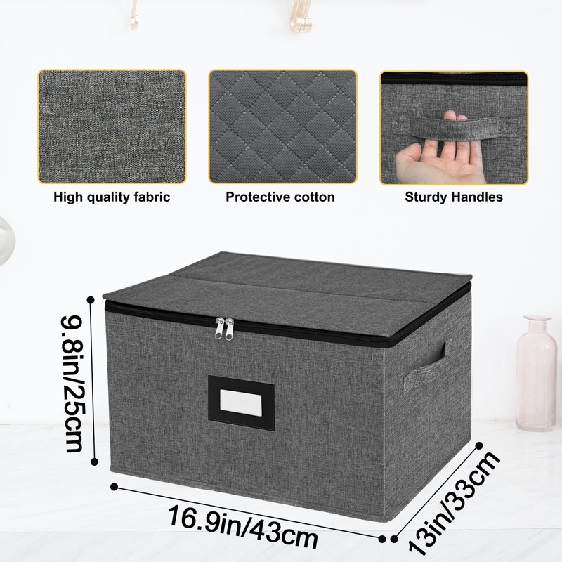 VERONLY 2 Pack Stemware and Glassware Storage Cases - Hard