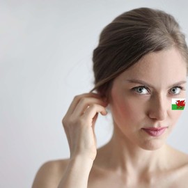 20 PCS Welsh Flag Tattoo,Welsh Banner Tattoos Decoration Decal, Rectangle Heart Waterproof Sticker for Party Parade