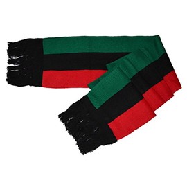 Nayt Red Black and Green Pan-african Flag Inspired Scarf 8"*80"