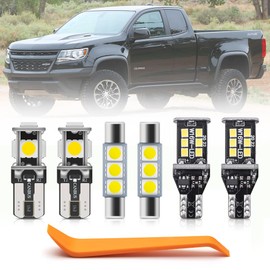 13pcs White LED Interior Lights Bulb Kit for Chevy Colorado/GMC Canyon 2015 2016 2017 2018 2019 2020 LED Map Dome Cargo Light Super Bright 6000K Interior Light Bulbs Package + Install Tool