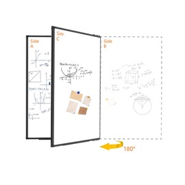 Magnetic Dry Erase White Board 48x36 Inch, 4x3 WhiteBoard Foldable Aluminum Frame Wall Mounted Dry Erase Board for School Office and Home