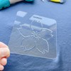 Clear Acrylic Sashiko Stencil, 12 x 12 cm, Traditional Flower