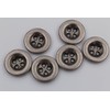 Pack of 6 silver 4 hole buttons, trouser buttons, jeans