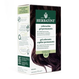 HERBATINT, Coloración Permanente para Cabello en Gel - color CASTAÑO CAOBA 4M - 170 ml - Sin Amoníaco - 100% Cobertura de Canas - para Pieles Sensibles - con 8 Extractos Naturales BIO