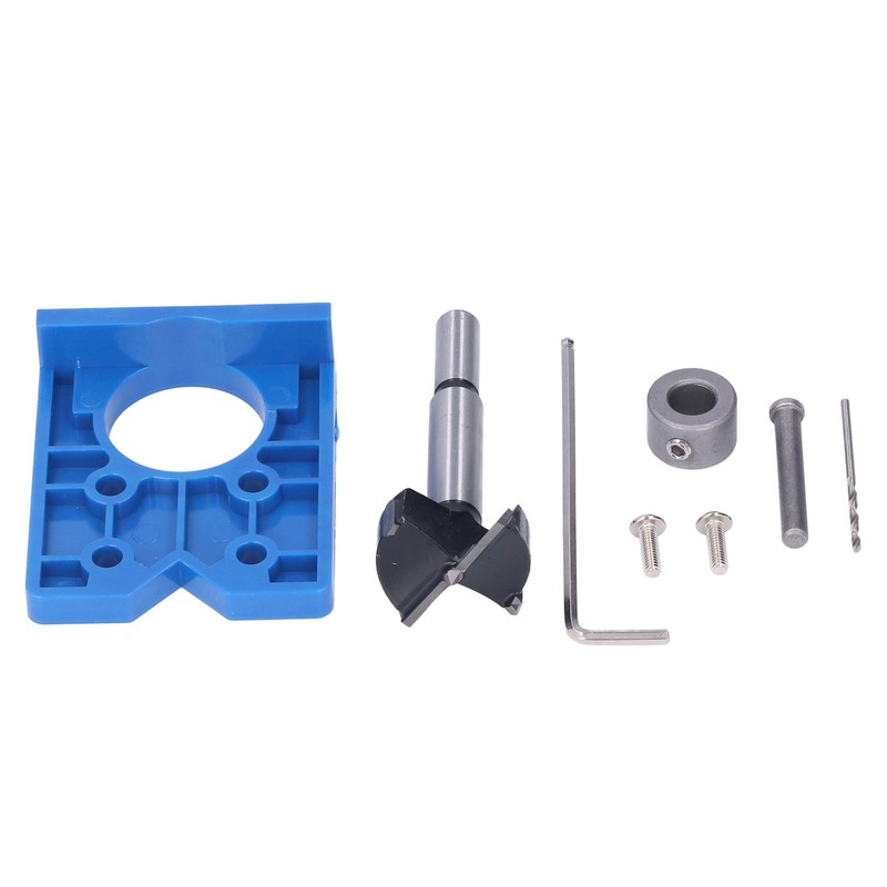 35mm Hinge Hole Saw Jig Drilling Guide Cutter Bit Set