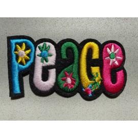 Unbranded Peace Embroidered Iron on Patch Embellishment 2”x4”