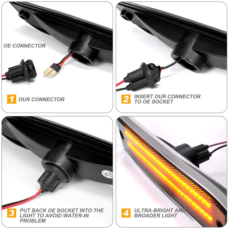 NEIFILES Front LED Side Marker Lights Fender Bumper Lamps Compatible