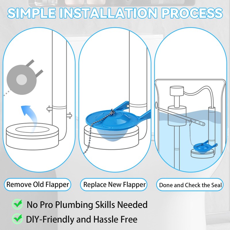 2 Pack 3 Inch Toilet Flapper Replacement Compatible with Gerber