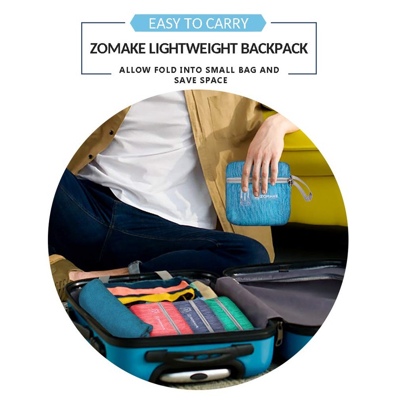 ZOMAKE Foldable Backpack 25L - Lightweight Folding Backpacks Packable Hiking